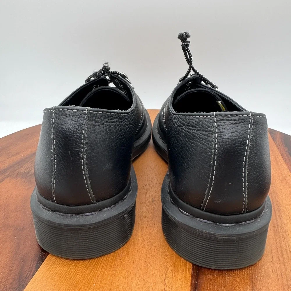 Dr. Martens Leather Platform Shoes Womens 8 Black Air Wair 1461 HDW